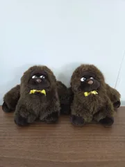 ゴリラ　ぬいぐるみ　2体セット　黄色　リボン　昭和レトロ