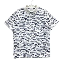 サイズ：5 JACK BUNNY ジャックバニー  半袖ポロシャツ ロゴ総柄 ホワイト系 [240101553857] ゴルフウェア メンズ ストスト