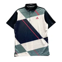 サイズ：M ADIDAS GOLF アディダスゴルフ FR1148 半袖ポロシャツ カラーブロック 総柄 ブラック系 [240101593660] ゴルフウェア メンズ ストスト