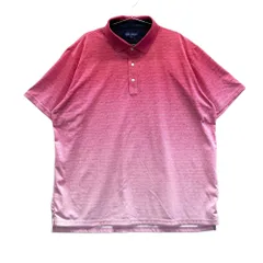 サイズ：5L 23区GOLF ニジュウサンクゴルフ  半袖ポロシャツ ロゴ総柄 レッド系 [240101597215] ゴルフウェア メンズ ストスト