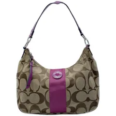 コーチ　シグネチャー　ベージュ　キャンバス　ショルダーバッグ　Y-7