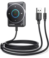 ★UGREEN 最新Bluetooth 5.4 車載レシーバー、[強化された接続とノイズキャンセリング]、Bluetooth受信機 ブルートゥース化 USB式 Bluetooth5.4 Auxレシーバー、カーミュージック/ハンズフリー通話