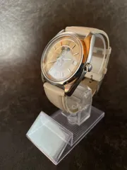 【希少/自動巻き】ミッキーマウス 腕時計 Y621-6050 裏スケ メンズ レディース｜Disney ディズニー グッズ キャラクター 機械式 シースルーバック ホワイト アイボリー レザーベルト 動作確認済  セイコー SEIKO 製造