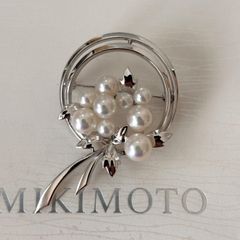 MIKIMOTO ミキモト パール サークル ブローチ SILVER アコヤ真珠