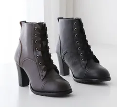 ((人気共同購入))ハイクオリティ セクシー 牛革 8cmヒールブーツ 1200ウォーカーヒール