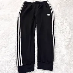古着 adidas アディダス トラックパンツ スリーストライプス ブラック 2512-459