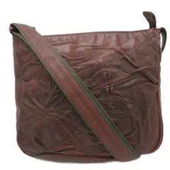 イビサ IBIZA レザーショルダーバッグ 斜め掛け 皮革 総柄 茶 ブラウン IBO87