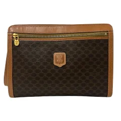 セリーヌ CELINE バッグ レディース ブランド マカダム クラッチバッグ セカンドバッグ PVC ブラウン ミニバッグ 小さめ おしゃれ 【中古】