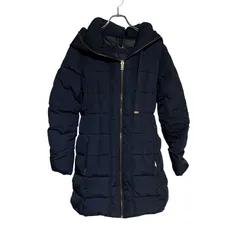  ZARA BASIC ザラベーシック ダウン ジャケット アウター フード ネイビー レディース M【ZK51】