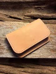 栃木レザー社　ヌメ革使用　ハンドメイド　レザーコインケース(B級品)