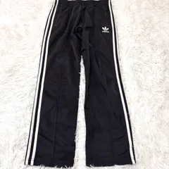 古着 adidas アディダス トラックパンツ スリーストライプス ブラック 2512-474