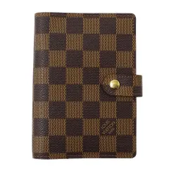 ルイ・ヴィトン LOUIS VUITTON 手帳カバー ダミエ レディース メンズ ブランド アジェンダ PM R20700 ブラウン おしゃれ 文房具 【中古】