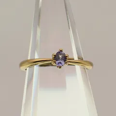 【タンザナイト】フリーサイズリング【イエローゴールドカラー】