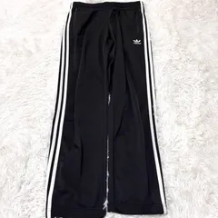 古着 adidas アディダス トラックパンツ スリーストライプス ブラック 2512-477