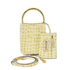 マルニ MARNI 19SS パニエ バケットバッグ ハンドバッグ ショルダーバッグ 2WAY レザー ベージュ SCMPU09T21 /KH