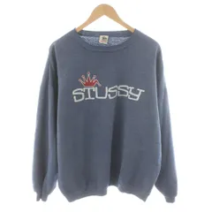 ステューシー STUSSY 90's 白タグ クラウン スウェット トレーナー ロゴ XL 青 ブルー /AN33
