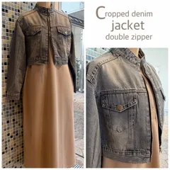 NEW‼︎ デニムクロップドジャケット ダブルジップ 春 スタイルアップ カジュアル