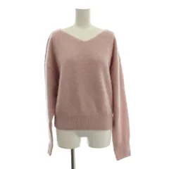 ナノユニバース nano universe ニット ウール M ピンク Vネック 長袖 無地 /JP