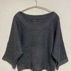 Green Label Relaxing 七分袖 ニット プルオーバー チャコールグレー 日本サイズM相当