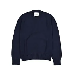 JIL SANDER ジルサンダー / ニットセーター クルーネック ミドルゲージ 長袖 春夏 秋 3シーズン メンズ コットン 100% ネイビー イタリア製 435397のサムネイル