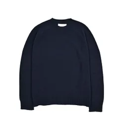 JIL SANDER ジルサンダー / カシミヤ混 ニットセーター クルーネック ミドルゲージ 長袖 春夏 秋 3シーズン メンズ ヴァージンウール カシミヤ ネイビー イタリア製 435374のサムネイル