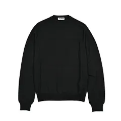 JIL SANDER ジルサンダー / ニットセーター クルーネック ハイゲージ 長袖 春夏 秋 3シーズン メンズ ヴァージンウール 100% ブラック イタリア製 435381