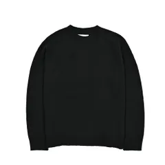 JIL SANDER ジルサンダー / カシミヤ混 ニットセーター クルーネック ミドルゲージ 長袖 春夏 秋 3シーズン メンズ ヴァージンウール カシミヤ ブラック イタリア製 435367のサムネイル