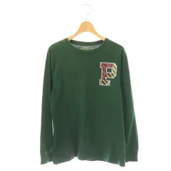 ポロ ラルフローレン POLO RALPH LAUREN 長袖Tシャツ ロンT L/G 14-16 160 ダークグリーン 緑 Pロゴ /ES ■GY53
