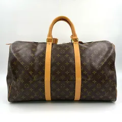 LOUIS VUITTON キーポル50 モノグラム モノグラム レザー×PVC ブラウン ボストンバッグ ゴールド M41426