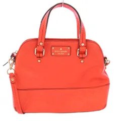 ケイトスペード KATE SPADE 2WAY ハンドバッグ ショルダーバッグ レザー ロゴ ワンカラー オレンジ /BB