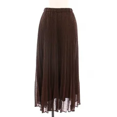 プラステ PLST ドット柄ロングイージースカート プリーツ シフォン XS 茶 12-0207012 /YM