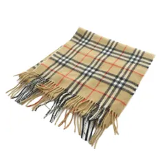 バーバリーズ Burberrys ヴィンテージ ピュアカシミヤ マフラー ストール ノバチェック フリンジ 茶 ブラウン ■GY19 /MQ