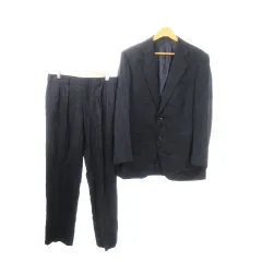 バーバリー ロンドン BURBERRY LONDON シングルスーツ セットアップ 2点セット テーラードジャケット 総裏地 スラックス ウール A6 紺 ネイビー /MN5 ■GY18