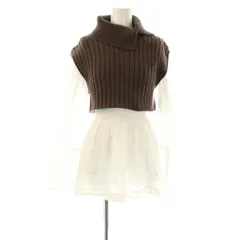 スナイデル SNIDEL シャツチュニックレイヤードニットベスト 2点セット ブラウス タートル F ブラウン ホワイト /CX ■OS