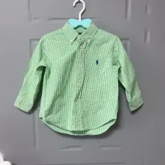 ポロラルフローレン キッズ グリーン チェック シャツ 18M