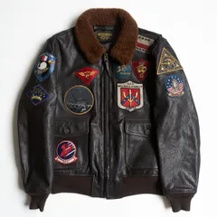 【美品/ビッグサイズ】AVIREX【G-1 トップガン レザー フライトジャケット】 42 ブラウン アビレックス 26020064