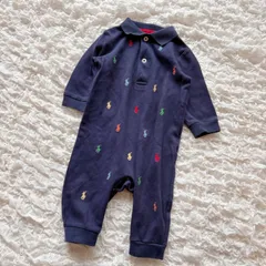 ラルフローレン　Ralph Lauren　刺繍　おしゃれ　ベビー　ロンパース　男の子　女の子　　ネイビー