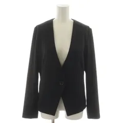 セオリーリュクス theory luxe ノーカラージャケット 長袖 38 黒 ブラック /RR