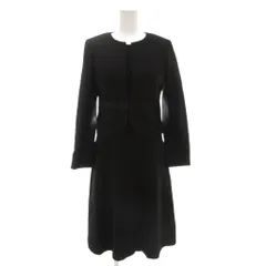 東京ソワール ソーシャルタイム アンサンブル フォーマル ノーカラージャケット ワンピース ひざ丈 7 黒 ブラック /AE