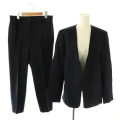 セオリーリュクス theory luxe SAXONY SOFT GILIP SAXONY SOFT SELOSI スーツ セットアップ ノーカラージャケット パンツ スラックス 40 ネイビー /DF ■OS