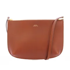 アーペーセー A.P.C. Sarah サラ ショルダーバッグ レザー ワンカラー ロゴ プリント ワンポイント 茶 ブラウン /BB