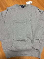 POLO RALPH LAUREN (ポロラルフローレン) グレー ピマコットン ラウンドネック ニット 新品 107サイズ