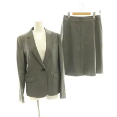 23区 オンワード樫山 vingt-trois セットアップ ひざ丈スカート ジャケット スーツ ストライプ 40 グレー /SS ■OS