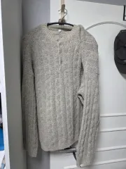 ヘンリーネック ケーブル ニット セーター