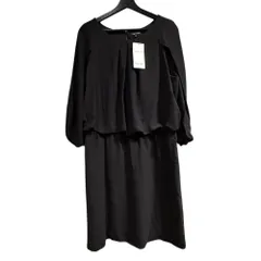 インディヴィ INDIVI タグ付き ワンピース ひざ丈 半袖 48 紺 ネイビー■GY61