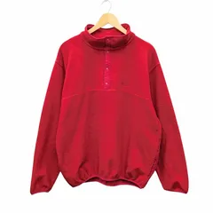 80s L.L.Bean エルエルビーン スナップ フリースジャケット プルオーバー ブルゾン 古着 レッド サイズ L