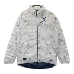 サイズ：L OAKLEY オークリー 412444JP ダウン ジップジャケット スカル刺繍×総柄 ホワイト系 [240101618935] ゴルフウェア メンズ ストスト