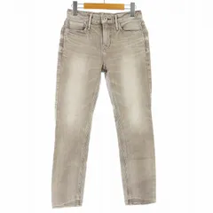アッパーハイツ upper hights THE SERENA 細身ストレート デニムパンツ ジーンズ ジップフライ ストレッチ ダメージ加工 22 XXS グレー 13G259 /KU