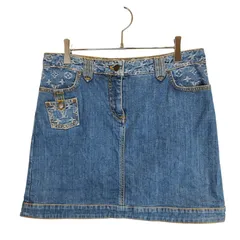 LOUIS VUITTON ルイ・ヴィトン モノグラム デニム スカート RW081W WMSK01CF7 40 インディゴブルー レディース