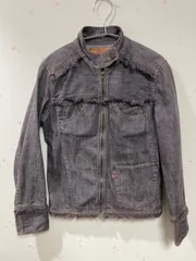 Levi’s 78541 デニムジャケット フリンジ加工 ジップアップ グレー サイズM